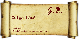 Gulya Máté névjegykártya